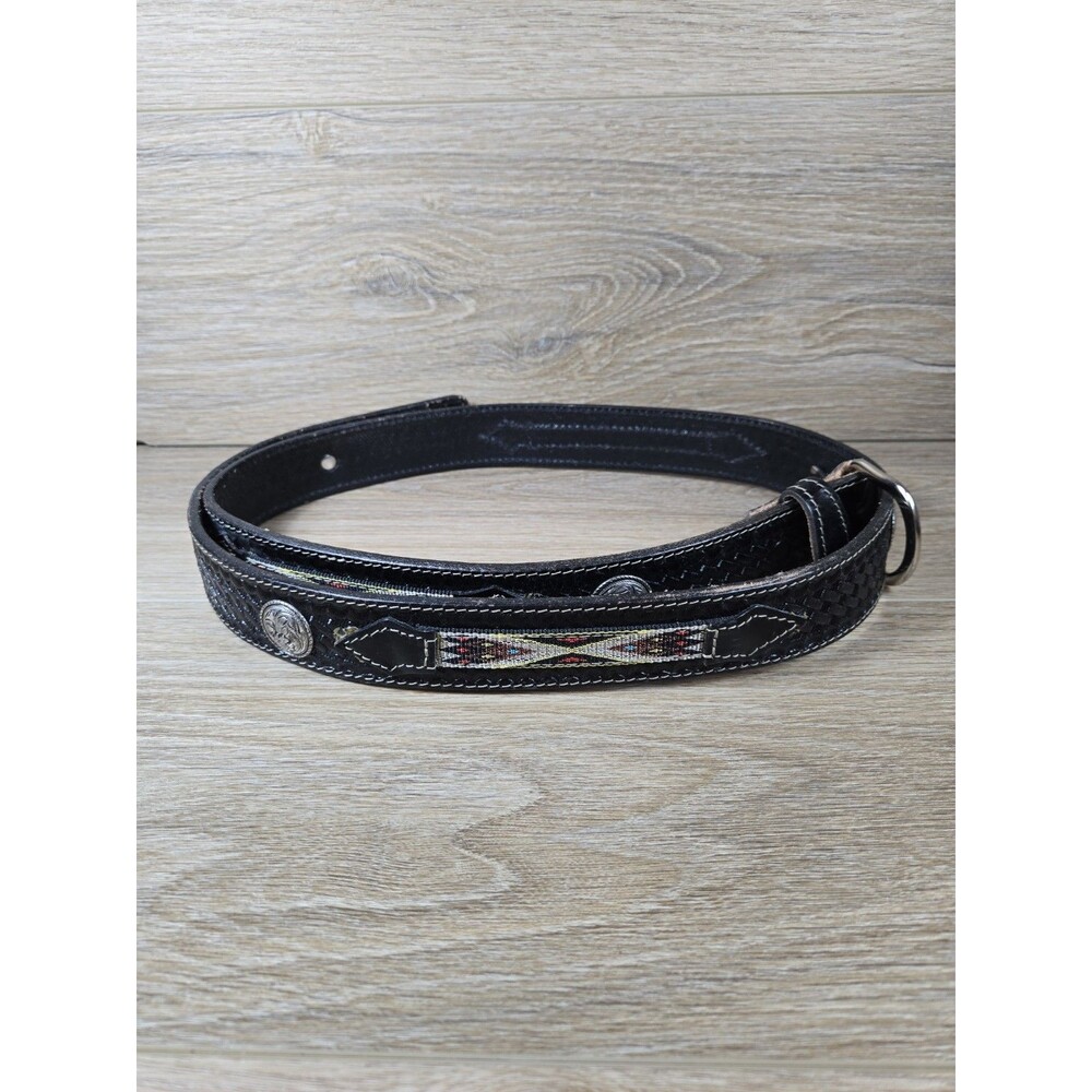 Dakota Belt Co Vintage Belt Strap Leather/Cowhide/silver Size 48 (555)